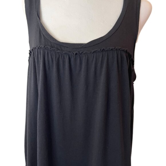 Hi Line Black Ruffle Loose Fit Sleeveless Mini Babydoll Dress Size Small - Picture 3 of 7